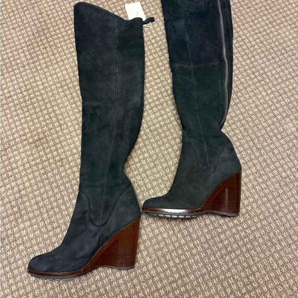 RARE UGG Fiorentina Black Over the Knee Wedge Boots Sexy Stylish Chic